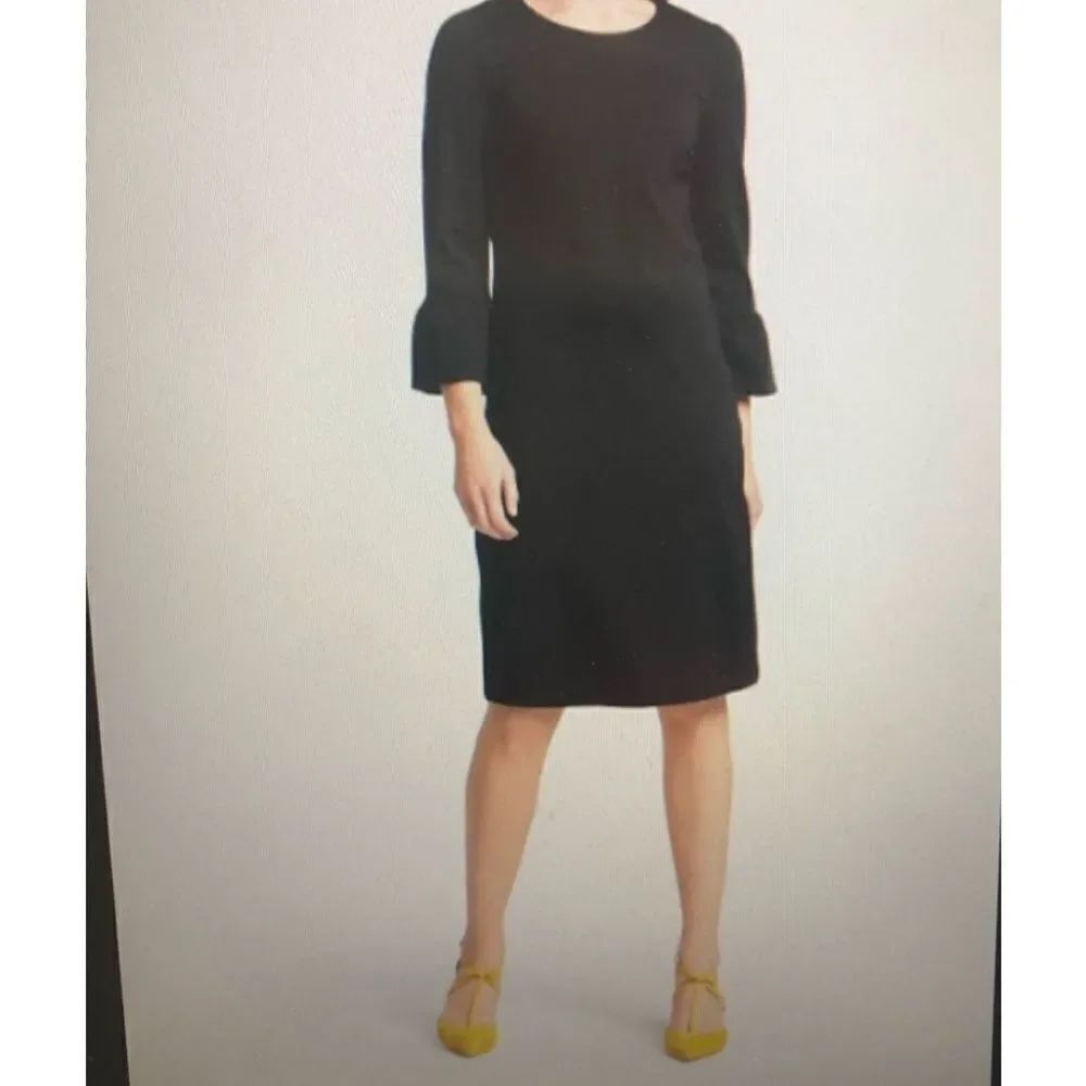 Boden Lavinia Ponte Navy Blue Ruffle Sleeve Dress sz 6R